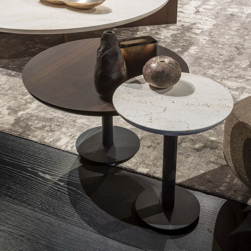Tavolo d'appoggio contemporaneo - ANTINOMIA L - Emmemobili - impiallacciato in legno / in legno laccato / in marmo