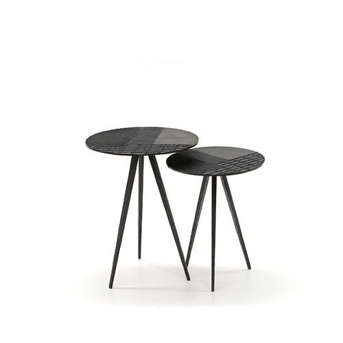 Tavolo d'appoggio contemporaneo - TOUCH - Emmemobili - in bronzo / con supporto in bronzo / rotondo