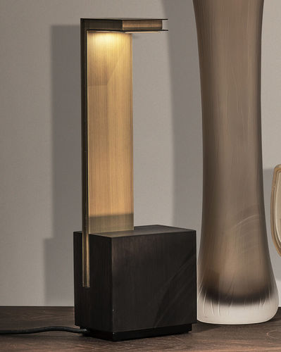 Lampada da tavolo - ELLAMP - Emmemobili - da terra / in ottone / in legno