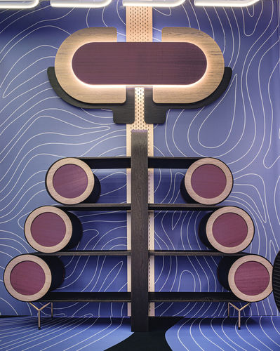 Libreria design originale - ROUE - Emmemobili - in rovere / in noce / in ciliegio