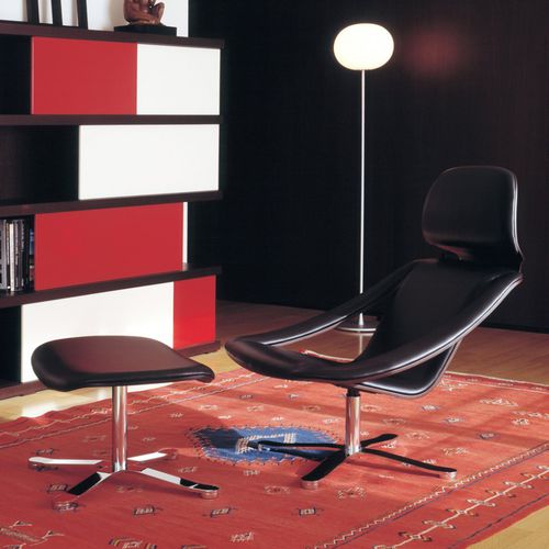 Poltrona contemporanea - WAIMEA - Emmemobili - in pelle / in rovere / in legno compensato