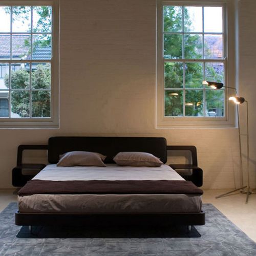 Letto matrimoniale - VALENTINO   - Emmemobili - contemporaneo / con testiera in pelle / con comodini