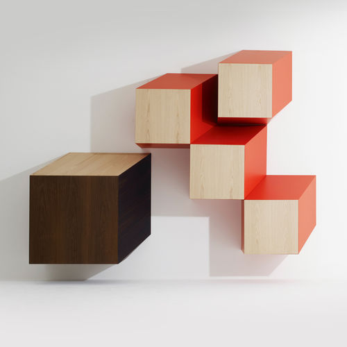 Credenza a muro - S-CUBE  - Emmemobili - design organico / in legno / in legno laccato