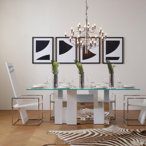 Tavolo da pranzo contemporaneo - CITY - Emmemobili - in legno / in vetro / in alluminio