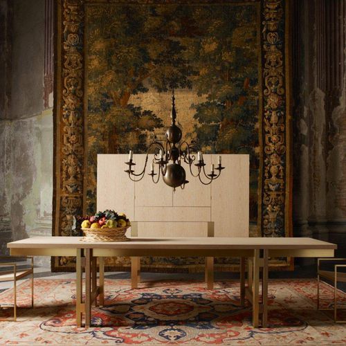 Tavolo da pranzo contemporaneo - MARAIS - Emmemobili - in legno / in ottone / rettangolare