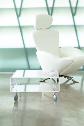 Tavolino basso contemporaneo - ANDY - Emporium - in metacrilato / rettangolare / con rotelle