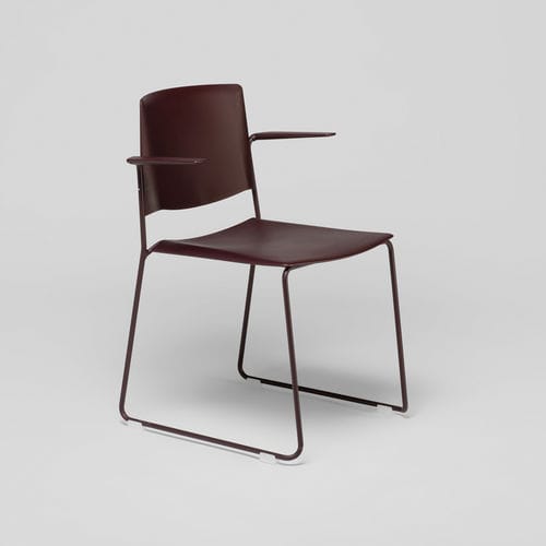 Sedia contemporanea - EMA WITH OPEN BACKREST AND ARMS - Enea - da interno / in tessuto / in polipropilene