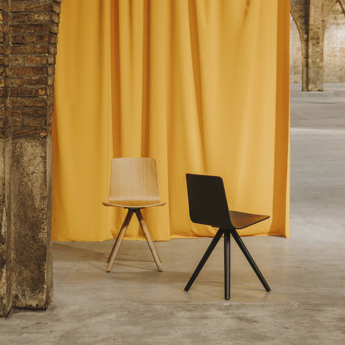 Sedia contemporanea - LOTTUS SPIN  - Enea - da interno / in tessuto / in rovere