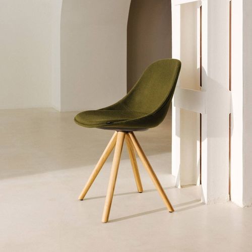 Sedia contemporanea - Mate Spin Wood - Enea - da interno / in tessuto / in polipropilene