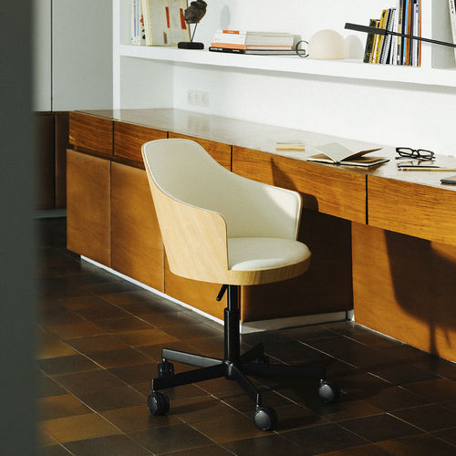 Sedia da ufficio contemporanea - Kaiak - Enea - da interno / in tessuto / in rovere