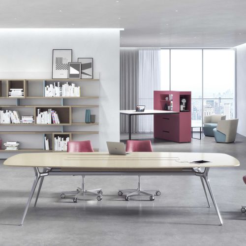 Tavolo da riunione contemporaneo - P016 - ESTEL - in legno / in laminato / in alluminio