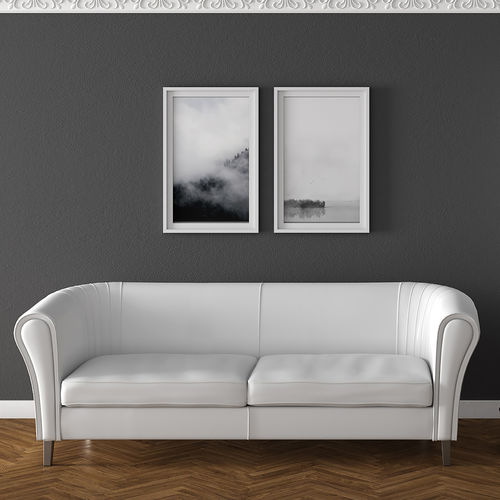 Divano contemporaneo - ANTONI - ESTEL - in pelle / bianco / in legno