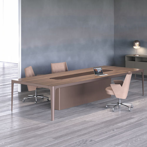 Tavolo da riunione contemporaneo - GRAND MORE SHARING - ESTEL - in legno / in laminato / in vetro