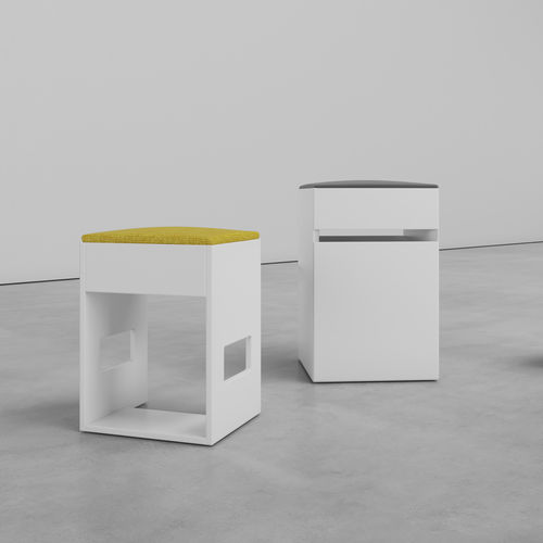 Sgabello contemporaneo - BOX - ESTEL - con supporto in legno / per cuscini / per ufficio