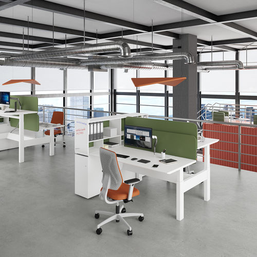 Scrivania per open space - JOINT + EVO HP - ESTEL - da terra / da 2-4 persone / contemporanea