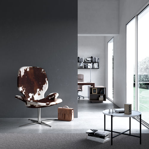 Poltrona visitatore contemporanea - CLARKE - ESTEL - in tessuto / in pelle / in metallo