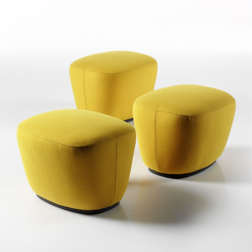 Pouf contemporaneo - EMBRASSE - ESTEL - in tessuto / in pelle / rettangolare