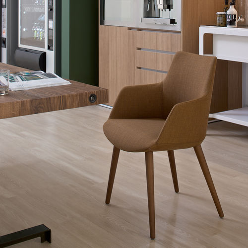 Sedia visitatore contemporanea - DIVINA - ESTEL - da interno / in tessuto / in pelle