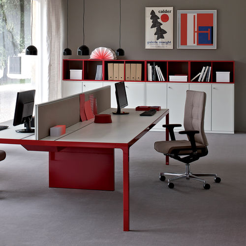 Poltrona da ufficio contemporanea - MODO - ESTEL - in tessuto / in pelle / in legno