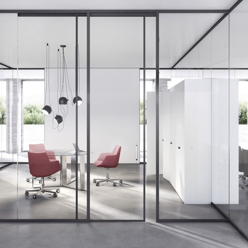 Parete fissa - 3-6-9 - ESTEL - a vetrina / in alluminio / professionale