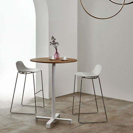 Sgabello da bar contemporaneo - SHELL - ESTEL - in polipropilene / con supporto in metallo / a slitta