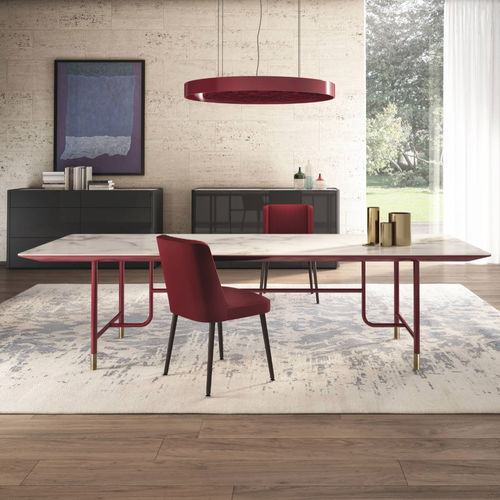 Tavolo contemporaneo - CIELO  - ESTEL - in metallo / in ceramica / con supporto in metallo