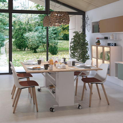 Tavolo contemporaneo - ESTEL - in legno / con supporto in metallo / rettangolare