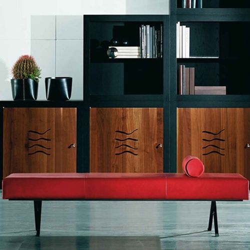 Panca contemporanea - DORMEUSE - ESTEL - in rovere / in legno / in pelle
