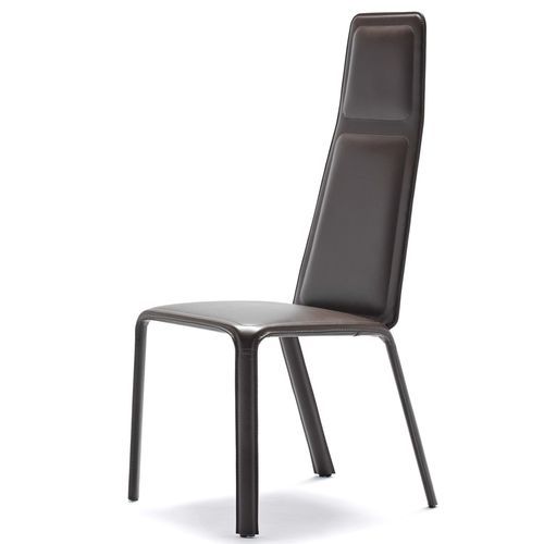 Sedia contemporanea - ANDE TALL - fasem - da interno / in pelle / con supporto in acciaio