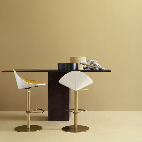 Sgabello contemporaneo - FIORILE BAR PLISSE BT - fasem - in pelle / con supporto in acciaio / con base centrale