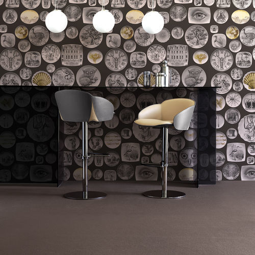Sgabello contemporaneo - ELECTA BAR BT - fasem - in pelle / in faggio / in legno compensato