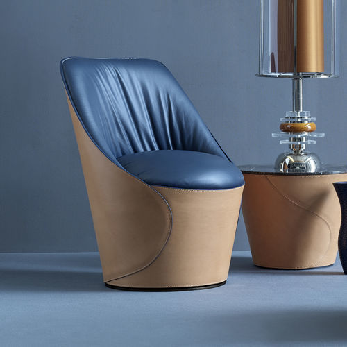 Poltrona contemporanea - ELECTA LOUNGE - fasem - in pelle / in pelle bovina / marrone