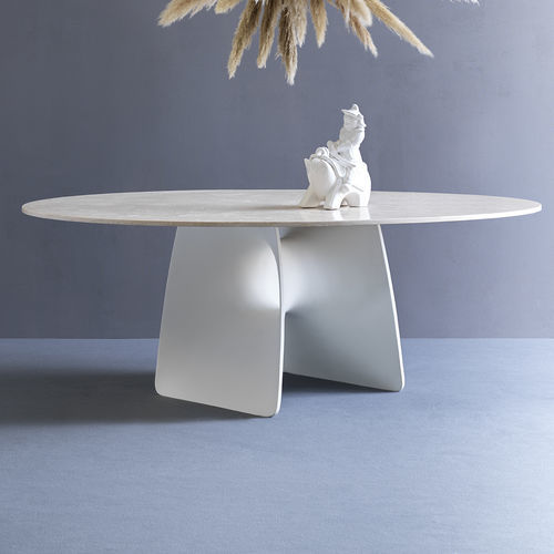 Tavolo da pranzo contemporaneo - LUX - fasem - in marmo / in pietra naturale / con supporto in pietra