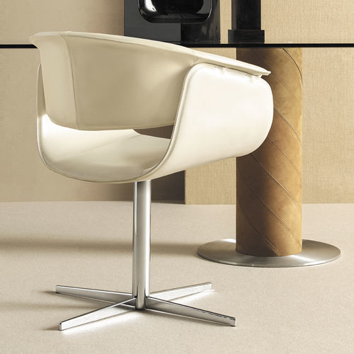 Sedia contemporanea - AIRLUX BC - fasem - da interno / in pelle / con supporto in acciaio
