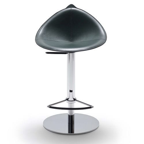 Sgabello contemporaneo - FIORILE BAR BT - fasem - in pelle / con supporto in acciaio / con base centrale