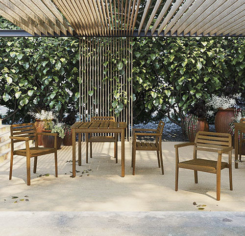 Sedia contemporanea - PALMAR CB - Fenabel- The heart of seating - da esterno / in legno / con supporto in legno