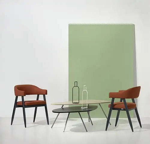 Poltrona contemporanea - VASA - Fenabel- The heart of seating - in tessuto / in legno / marrone