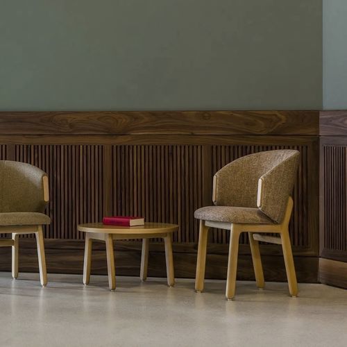 Sedia contemporanea - ARCO CB - Fenabel- The heart of seating - da interno / in tessuto / con supporto in faggio