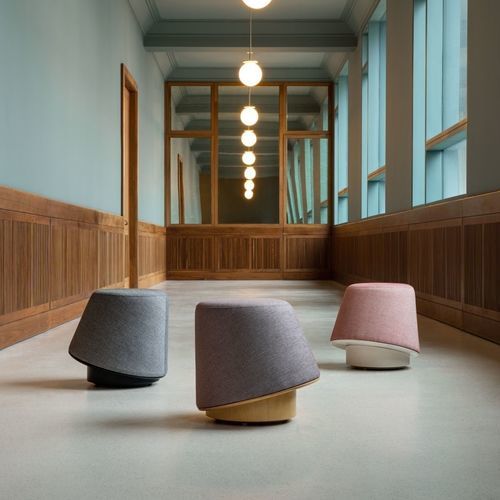 Pouf contemporaneo - BUZZ - Fenabel- The heart of seating - in tessuto / tondo / blu