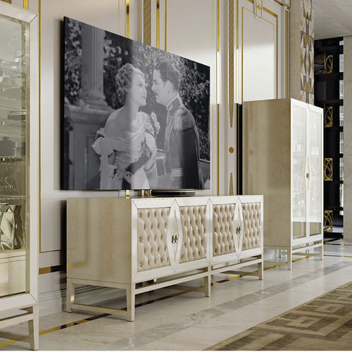 Credenza contemporanea - Pegaso - Formenti - in rovere / in pelle / in marmo