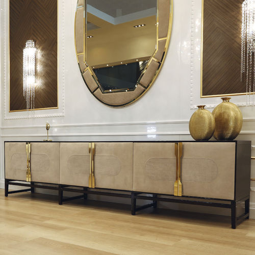 Credenza contemporanea - Orion - Formenti - in ebano / in pelle / marrone