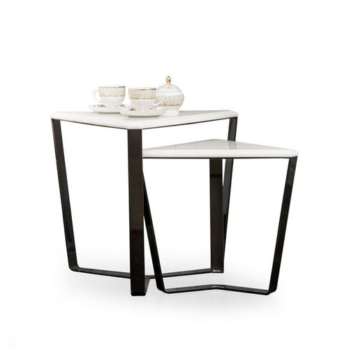 Tavolo d'appoggio contemporaneo - MORGAN - Formitalia Group - in marmo / con supporto in metallo / triangolare