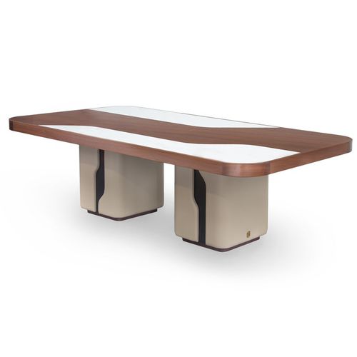 Tavolo da pranzo contemporaneo - PRINCE  - Formitalia Group - in legno / in marmo / con supporto in legno impiallacciato