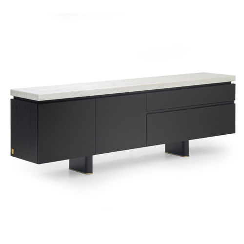 Credenza contemporanea - CHICAGO - Formitalia Group - impiallacciata in legno / in marmo