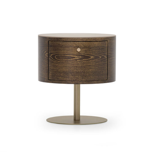Comodino contemporaneo - OVERSEAS V - Formitalia Group - impiallacciato in legno / in pelle / con supporto in metallo