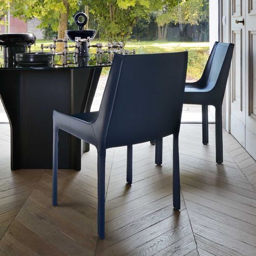 Sedia contemporanea - Nisida - Frag - da interno / in pelle / con supporto in alluminio