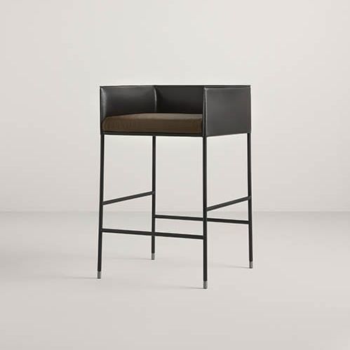 Sedia alta contemporanea - Square B - Frag - da interno / in tessuto / in pelle