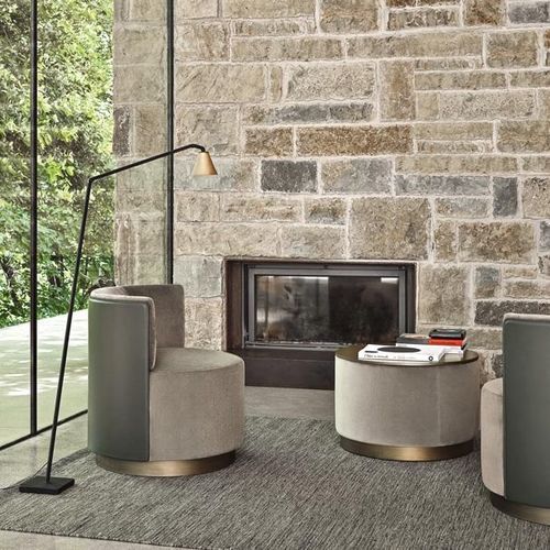 Tavolino basso contemporaneo - Clubby CT - Frag - in MDF / con supporto in cuoio / con supporto tessuto