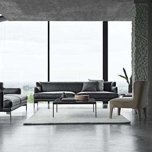Tavolino basso contemporaneo - Square 140 - Frag - in marmo / in calcestruzzo / con supporto in acciaio laccato