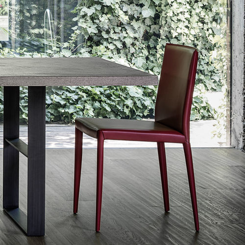 Sedia contemporanea - Lilly - Frag - da interno / in pelle / con supporto in acciaio